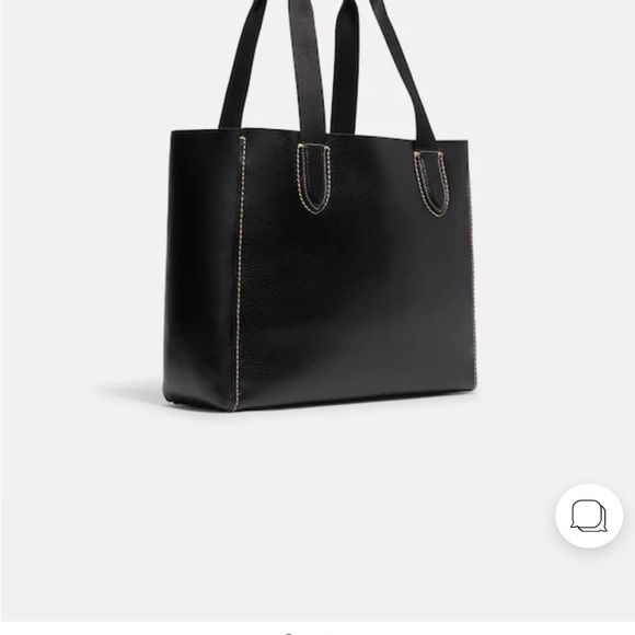 NWTs COACH Pebbled Leather Derby Tote Shoulder Bag in Gold/1941 Black with red - Picture 10 of 12